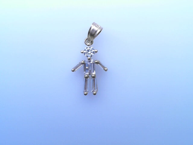 PENDANT 14K 1.2G BOY CZ BAGUETTE STYLE BOY