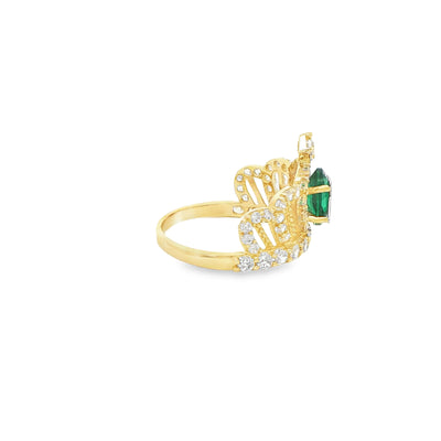 14 KARAT RING SIZE 7.5 WEIGHT: 3.8G : CZ QUINCE 15