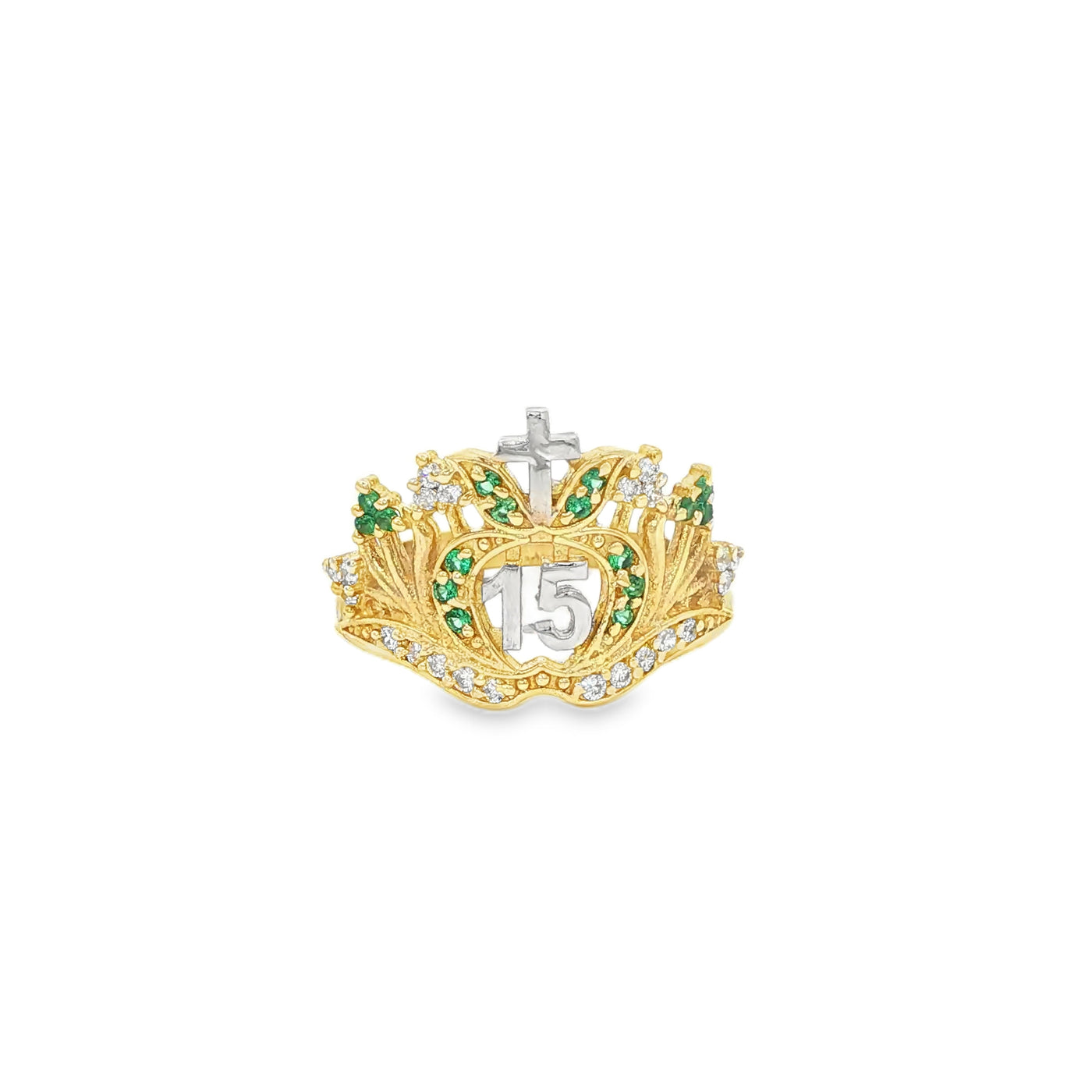 14 KARAT RING SIZE 8.25 WEIGHT: 3.4G : CZ QUINCE 1