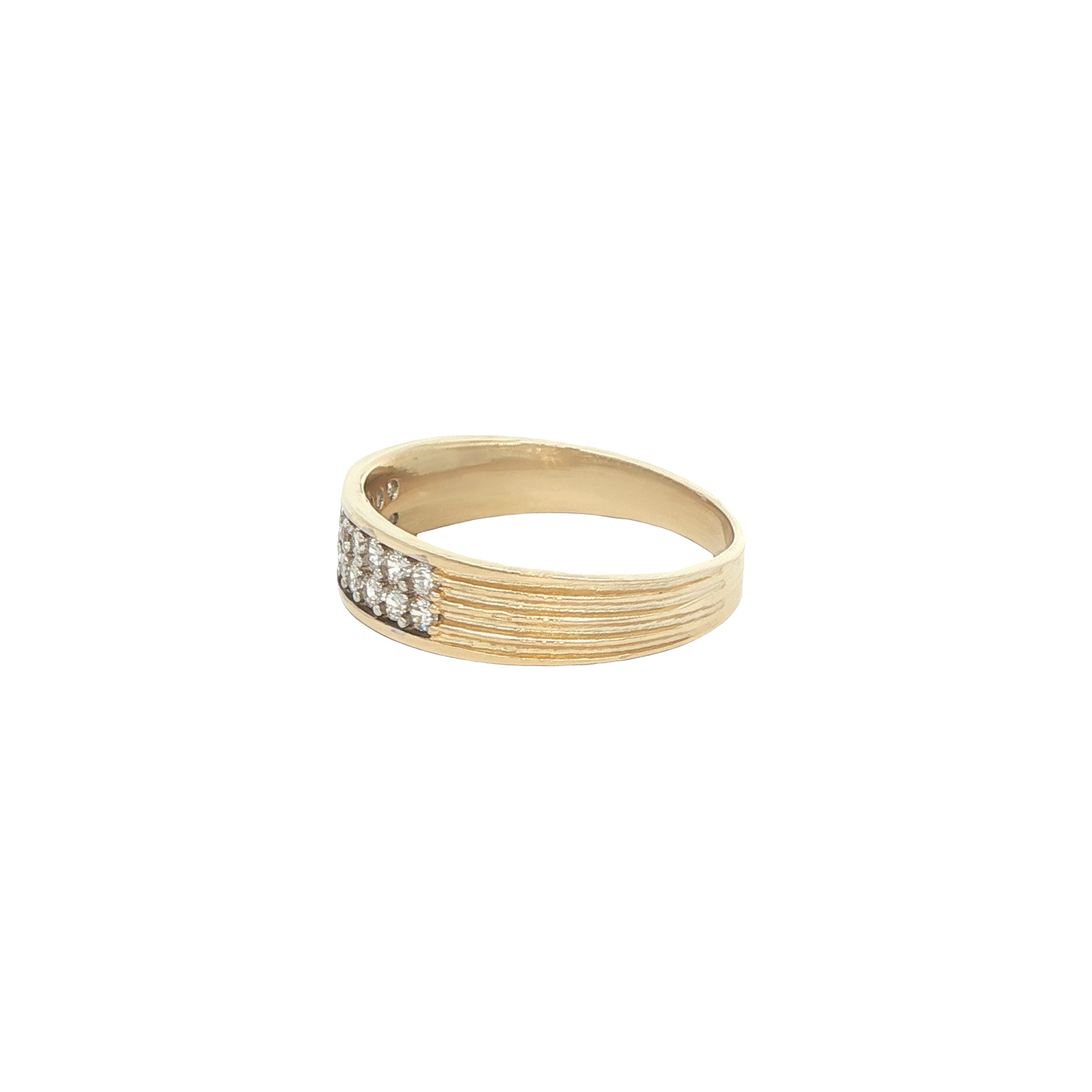 14 KARAT RING SIZE 7.25 WEIGHT: 3.1G : 4.9MM CZ 2
