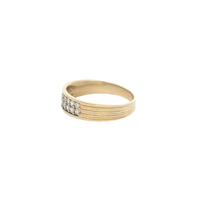 14 KARAT RING SIZE 7.25 WEIGHT: 3.1G : 4.9MM CZ 2