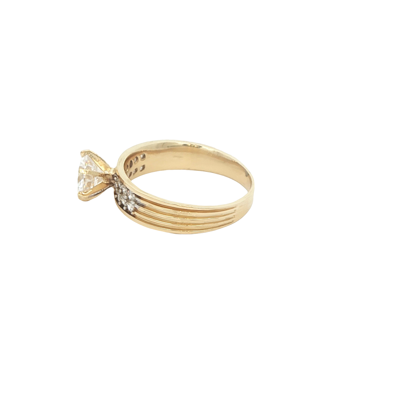 14 KARAT RING SIZE 7.25 WEIGHT: 3.5G : 4.8MM CZ SO