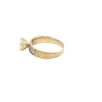 14 KARAT RING SIZE 7.25 WEIGHT: 3.5G : 4.8MM CZ SO