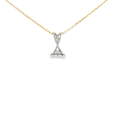 14 KARAT PENDANT NATURAL DIAMOND 2 TONE 2 BEZELS SLIDER
