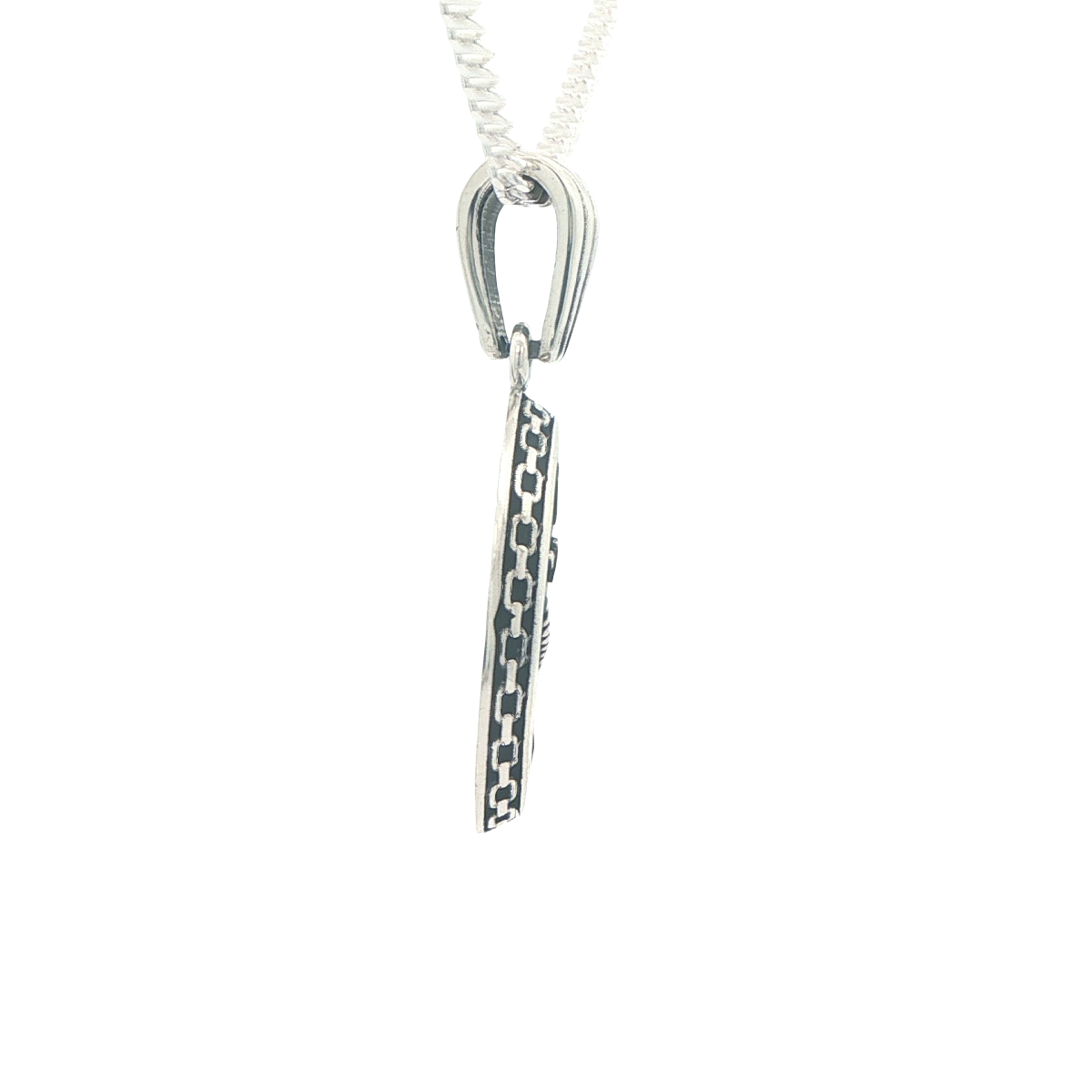 STERLING SILVER CHARM ANCHOR SIDE CHAIN BORDER