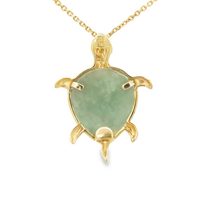 10K PENDANT NATURAL JADE TURTLE