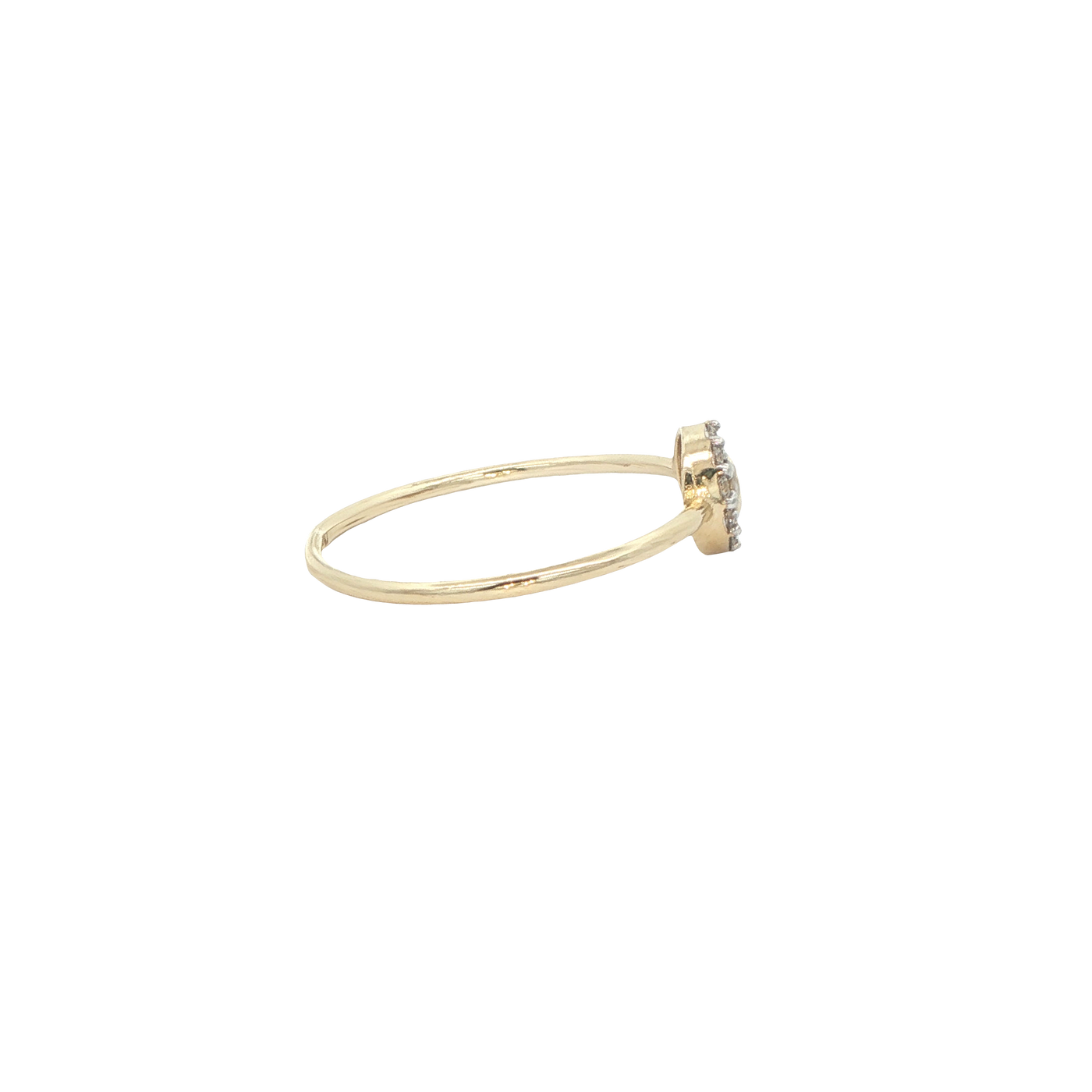 14 KARAT RING SIZE 8 WEIGHT: 1.1G : CZ CLEAR STONE