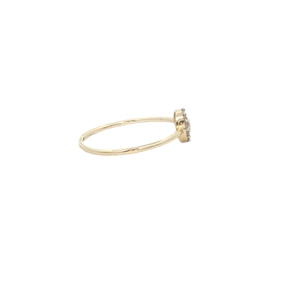 14 KARAT RING SIZE 8 WEIGHT: 1.1G : CZ CLEAR STONE