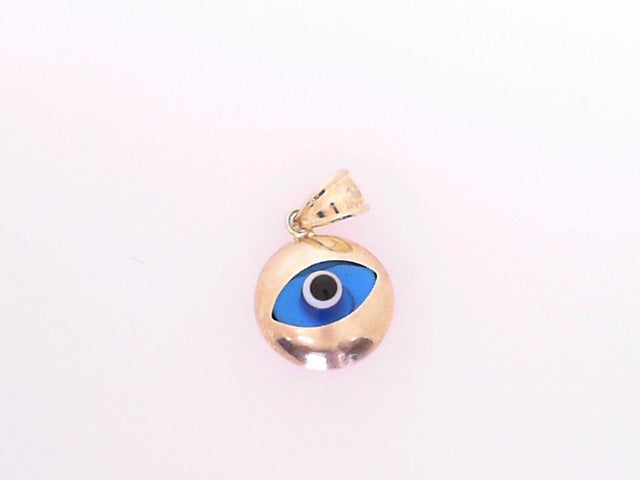 PENDANT 14K 1.2G EVIL EYE BLUE OVAL POLISHED