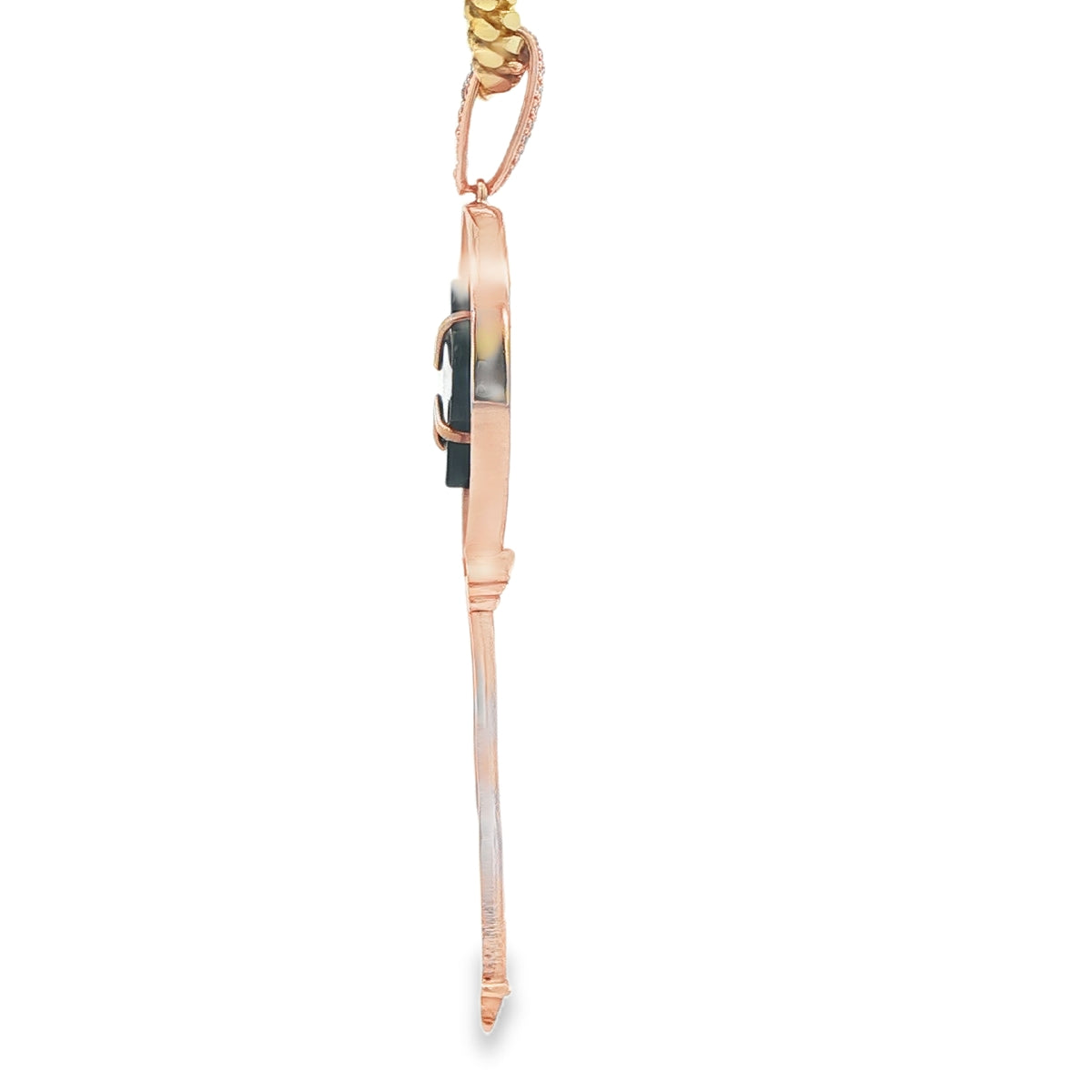 14K KEY CZ CLOVER ROSE GOLD