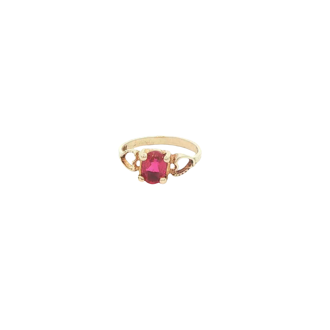14 KARAT RING SIZE 1.5 WEIGHT: 0.9G : CZ RED OVAL