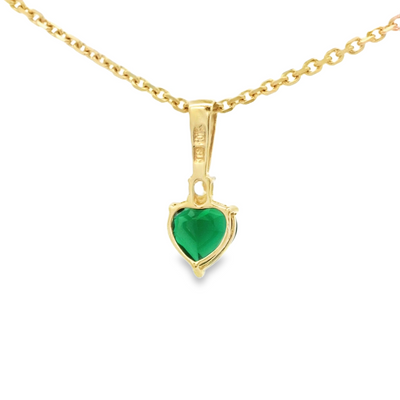 10 KARAT CHARM CZ GREEN HEART SPADE