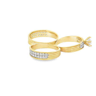 14 KARAT RING SIZE 7.25 WEIGHT: 3.2G : 5MM CZ SOLI