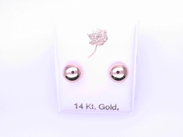 14 KARAT STUD EARRINGS WEIGHT: 0.8G : 5MM CZ CLEAR