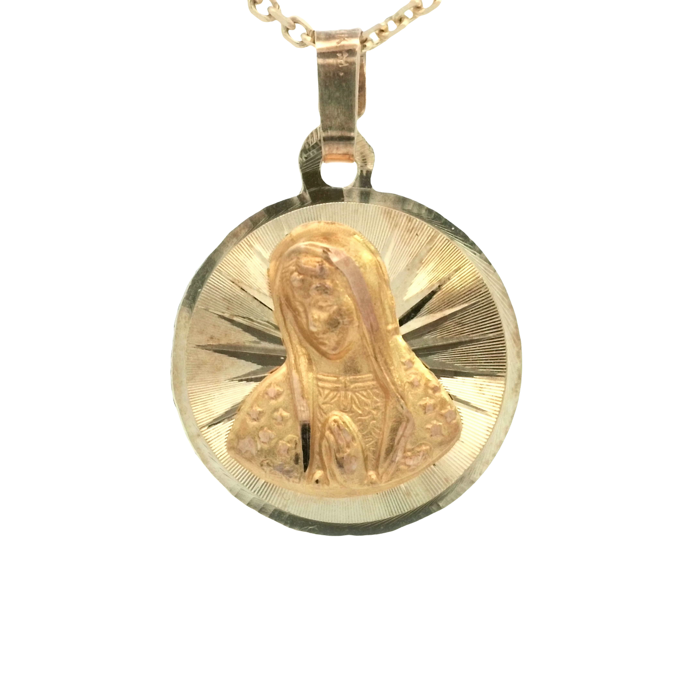 14K PENDENT  VIRGEN DC ROUND