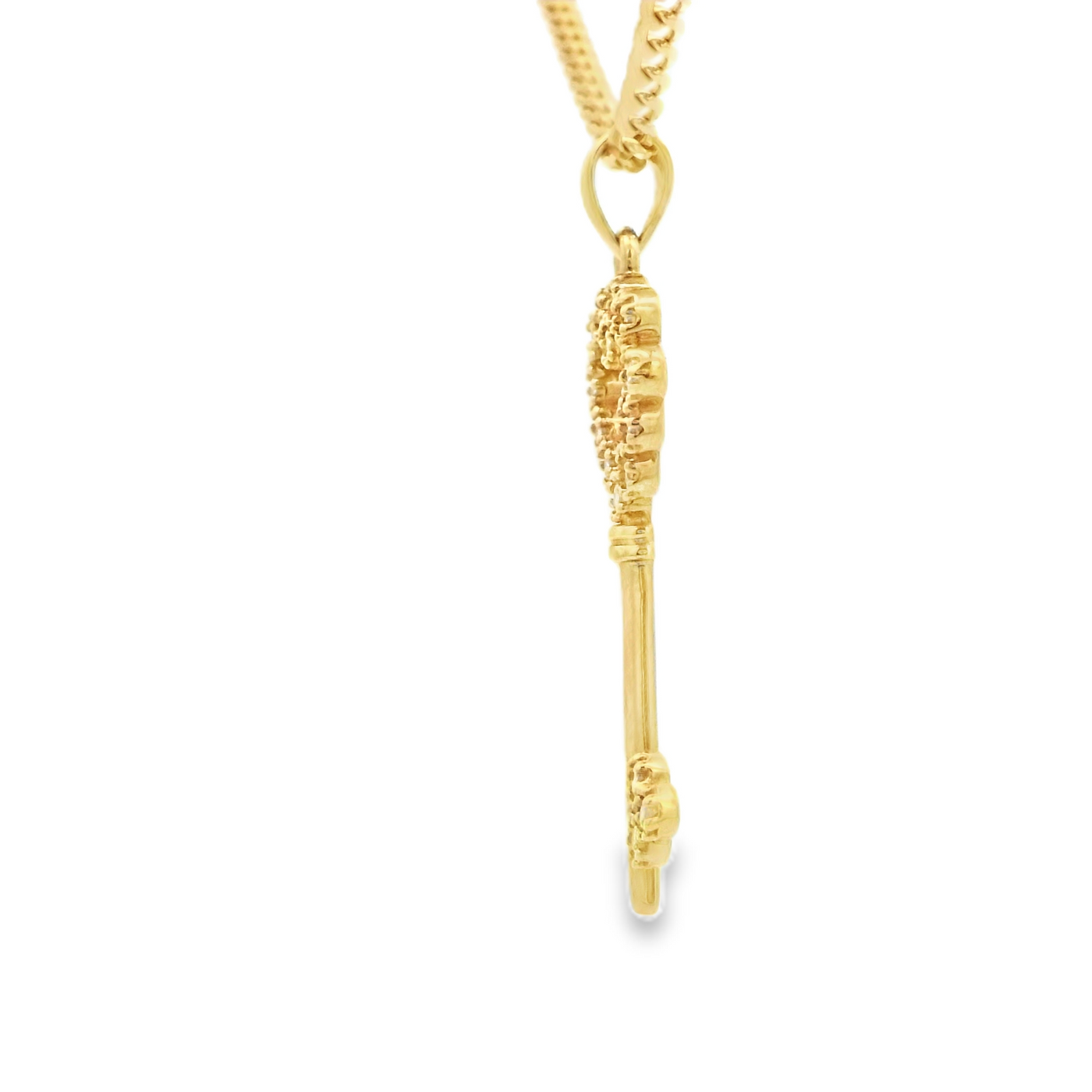 14KP KEY CZ KEY HEART