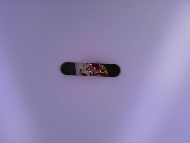 14KR 0.9G #0 KID RING CZ HEART SHANK 4PRONG