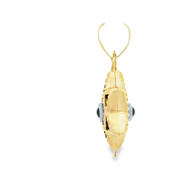 PENDANT 14K EVIL EYE BLUE STAR MILIGRAIN