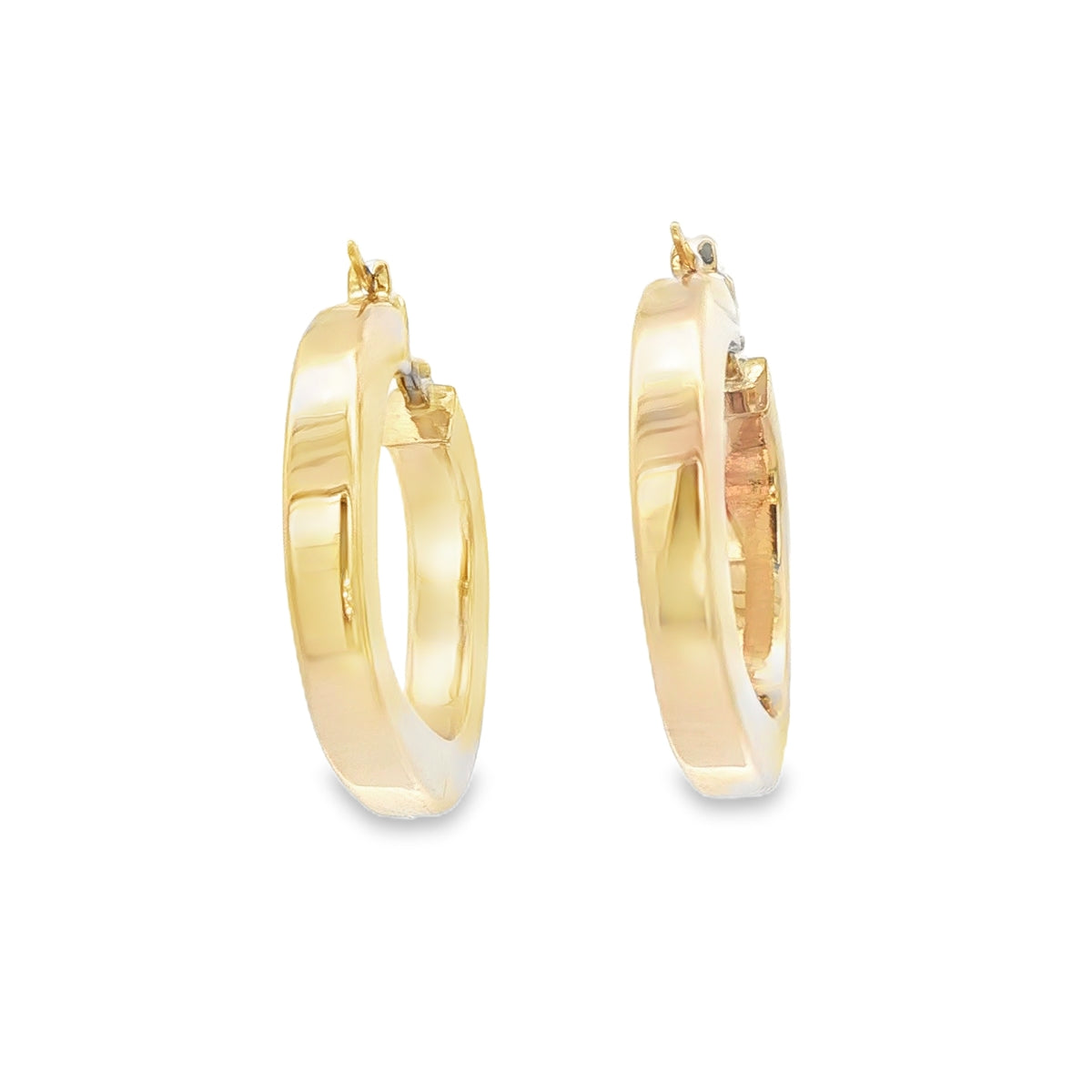 14 KARAT MEDIUM HOOP EARRINGS 25MM SQUARE HOOP