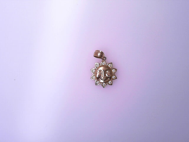 14K  PENDANT 1.4G SUN CZ HAPPY SUN