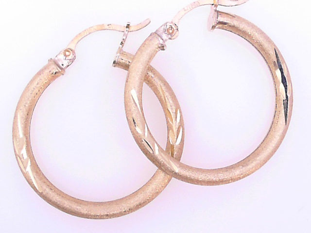 EARRINGS 14 KARAT SATIN SMALL HOOP EARRINGS WEIGHT