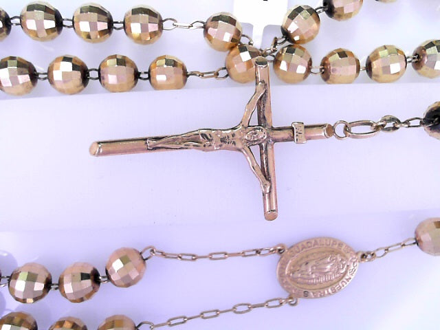 CHAIN 14KC Rosary Solid 46.7g 38'' Disco Ball