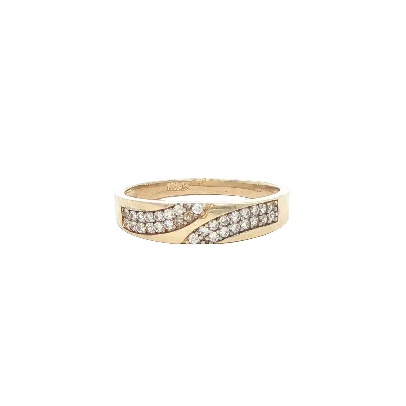 14 KARAT RING SIZE 9.75 WEIGHT: 2.9G : 4.5MM CZ 2