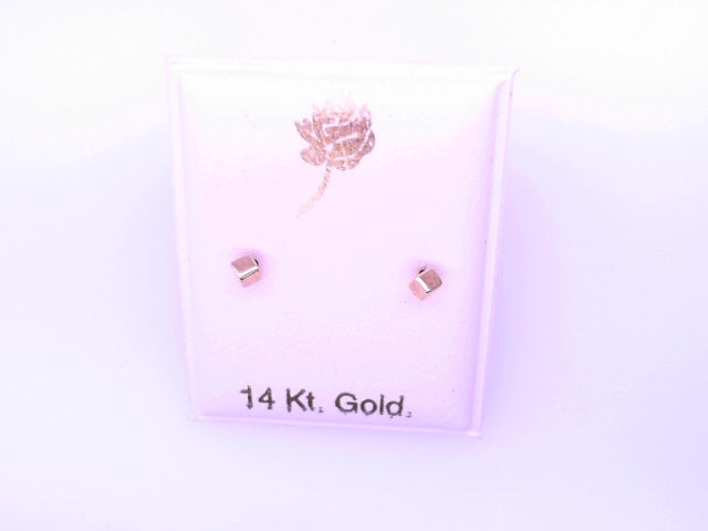 14 KARAT STUD EARRINGS WEIGHT: 0.8G : 5MM CZ CLEAR