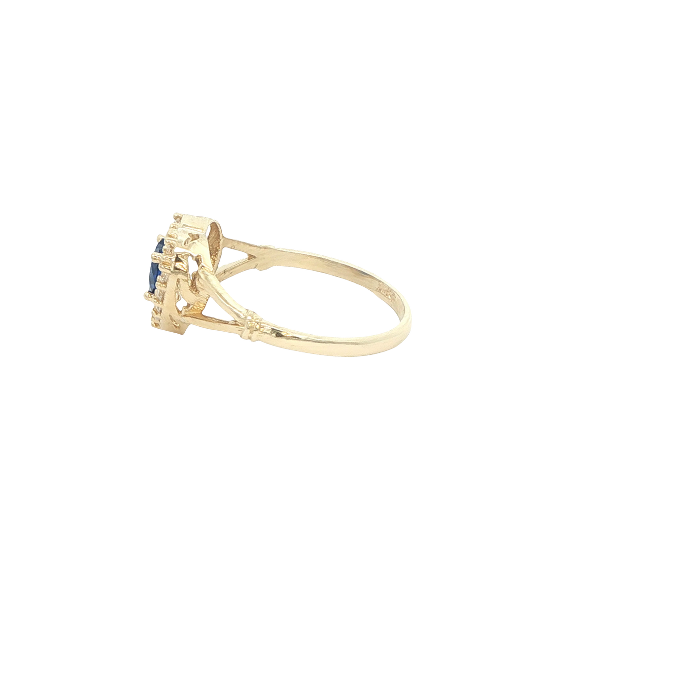 14 KARAT RING SIZE 7 WEIGHT: 2G : CZ HEART BLUE CE