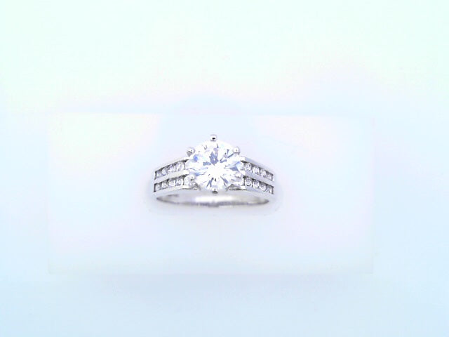 14KRW CZ RND CTR STONE 3.3G #7  CZ 2ROW CHANEL SET