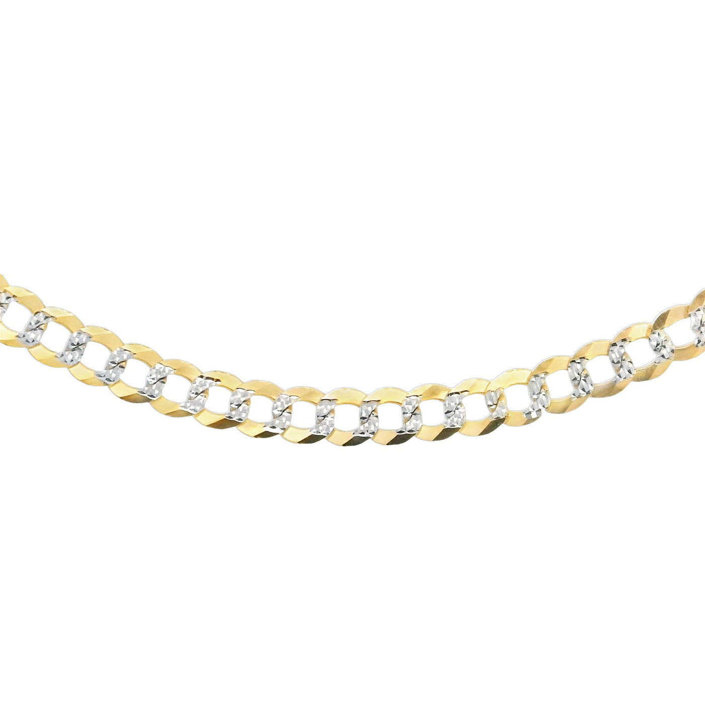 14KR Diamond Cut Cuban Italian Curb Chain