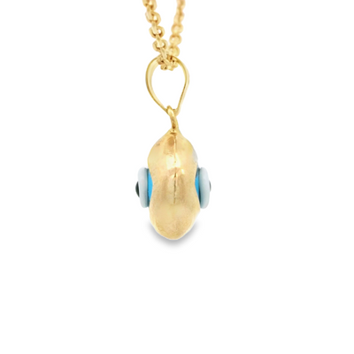 PENDANT 14K PENDANT EVIL EYE POLISHED OJO SANTA LUCIA