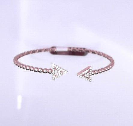 14KB 8.7G BANGLE CZ BEAD ARROW ENDS