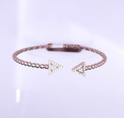 14KB 8.7G BANGLE CZ BEAD ARROW ENDS