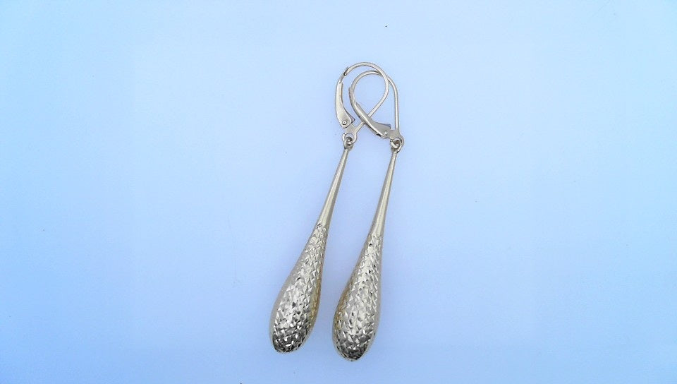 14 KARAT DROP EARRINGS WEIGHT: 3.0G : DC ELONGATED