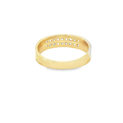 14 KARAT RING SIZE 10.25 WEIGHT: 3.7G : 4.8MM CZ 2