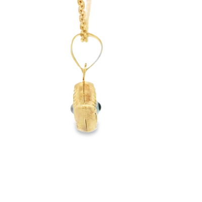 PENDANT 14K EVIL EYE BLUE EYE MILIGRAIN