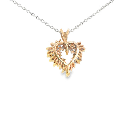 14 KARAT PENDANT NATURAL DIAMOND HEART CLUSTER
