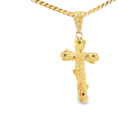 18KP 3.8G NATURAL EMERALD CROSS