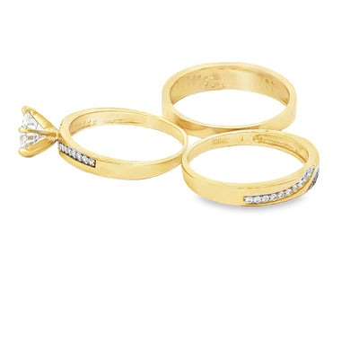 14 KARAT RING SIZE 9.5 WEIGHT: 3.1G : 4.6MM CZ HAL