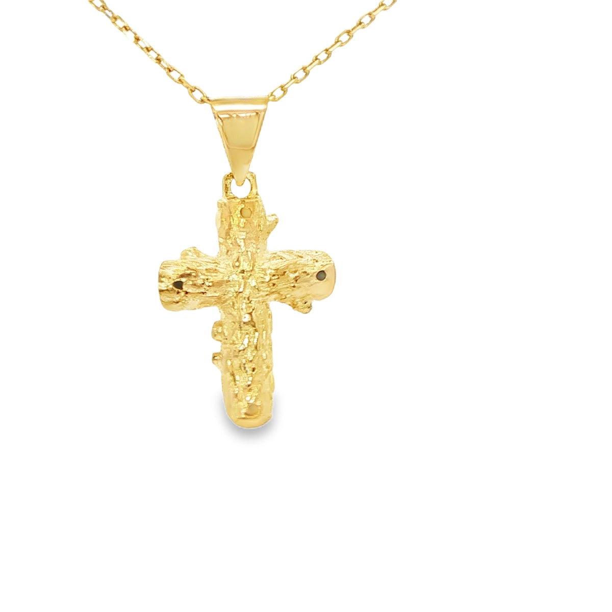 18 Karat Cross Pendant Natural Emerald