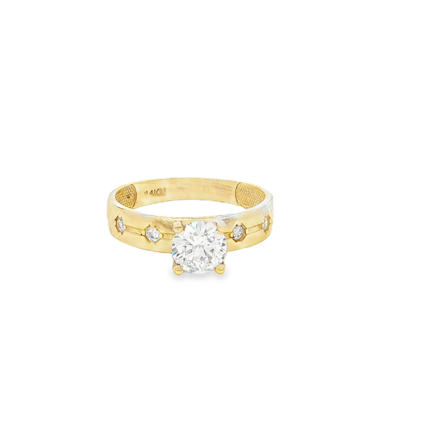 14 KARAT RING SIZE 7.25 WEIGHT: 2.0G : 4MM CZ SOLI