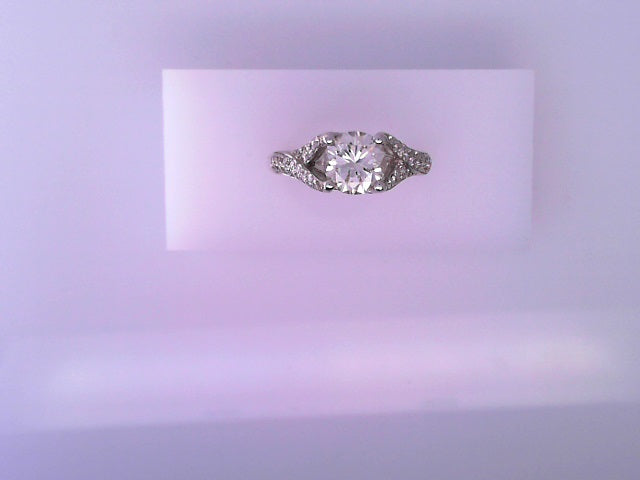 RING 14K WHITE  6.1G ENGAGEMENT DIAMOND CENTER ROU