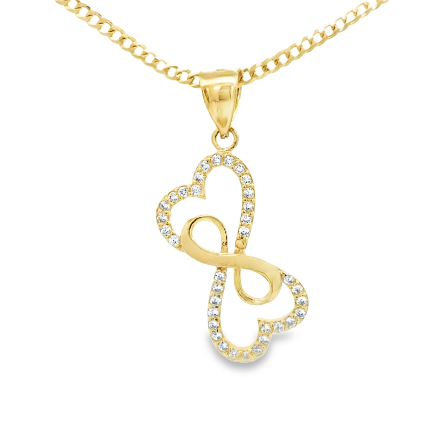 14K INFINITY CZ INFINITY HEART PENDANT