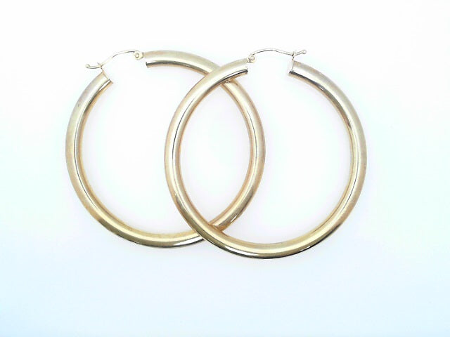 EARRINGS 14 KARAT LARGE HOOP EARRINGS WEIGHT: 5.5G