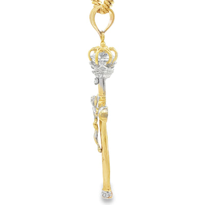 14KP 6.7G JESUS CZ CROWN RED 2TONE