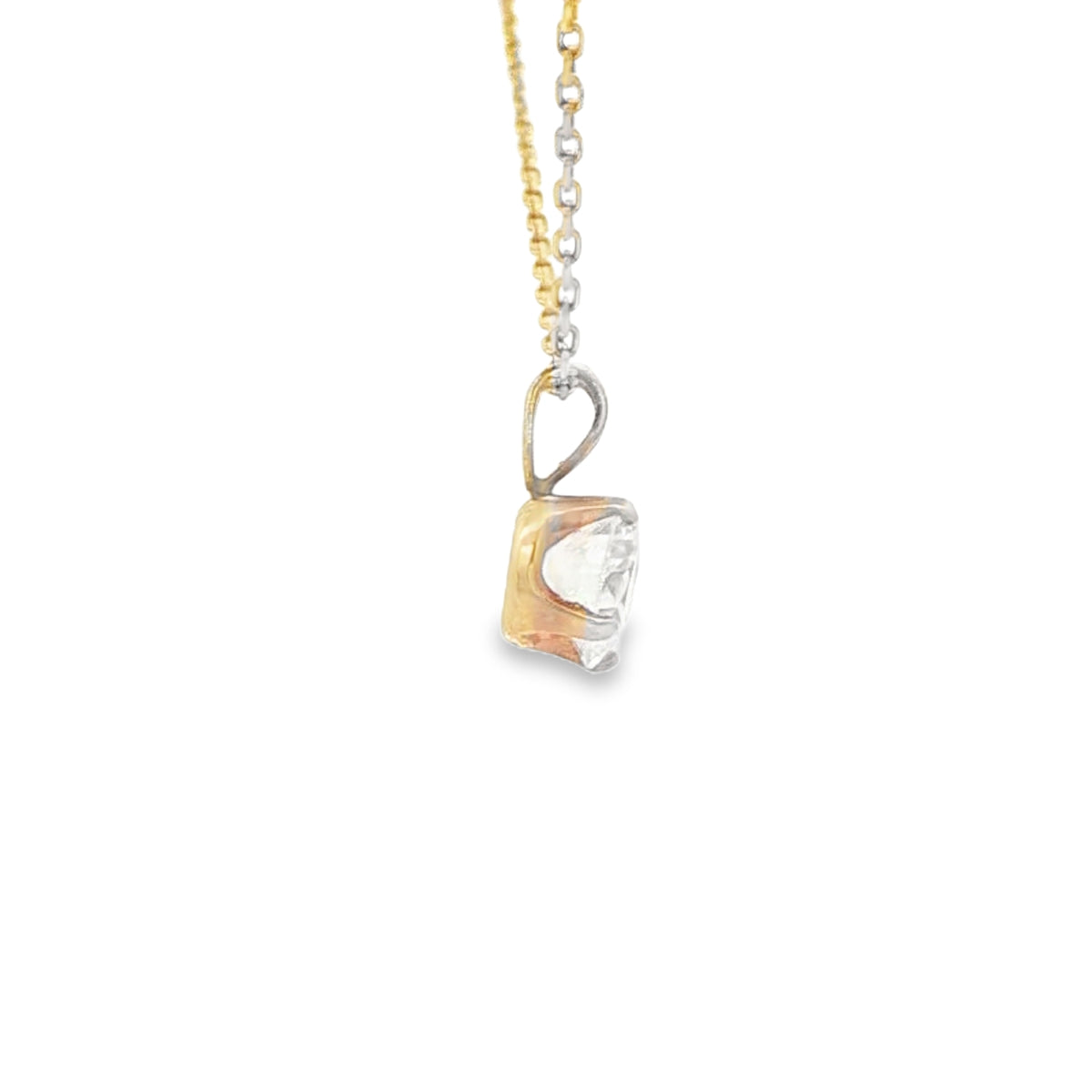 14 KARAT CHARM CZ CLEAR ROUND