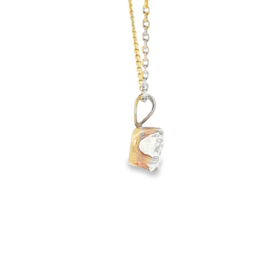 14 KARAT CHARM CZ CLEAR ROUND