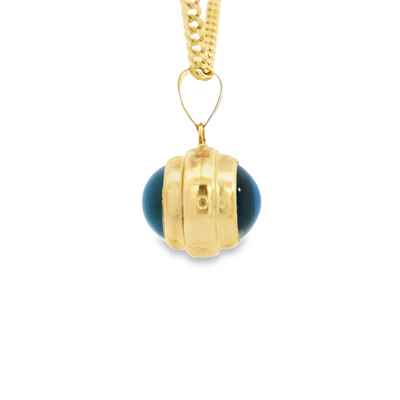 PENDANT 14K EVIL EYE BLUE ROUND BALL