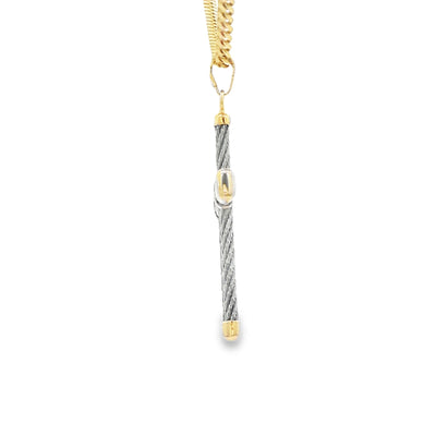 18 KARAT + STERLING CHARM CROSS